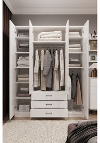 Resim 4 Kapaklı Gardırop 160cm Beyaz 