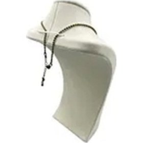 Resim Yerli Üretim Süet Kumaş Krem Renk 24/15 Cm Kolye Gerdanlık Zincir Takı Sergileme Üçgen Mankeni Çok Renkli 