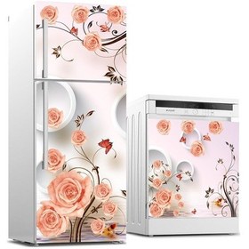 Resim Buzdolabı Ve Bulaşık Makinası Beyaz Eşya Sticker Kaplama Pembe Çi (498537402) 