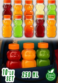 Resim Ezupack AYICIK PET ŞİŞE Okul Piknik Meyve Suyu Smoothie Detoks Ginger Şeffaf Plastik Boş İçecek Sızdırmaz 