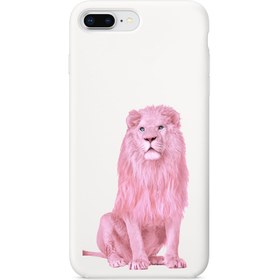 Resim Apple iPhone 6 Plus Pembe Aslan Tasarımlı Pembe Lansman Telefon Kılıfı 