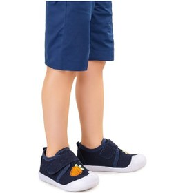 Resim Kiko Kids Strawberry Cırtlı Kız Bebek İlk Adım Panduf Ayakkabı Lacivert 