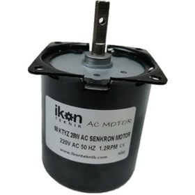 Resim İKON TEKNİK AC SENKRON MOTOR 68 KTYZ 28 Watt 1.2 RPM 220 Volt 