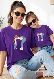 Resim genosha Anne Kız 100% Pamuk T-shirt Mama Mini Mother Daughter TEKLİ FİYAT 