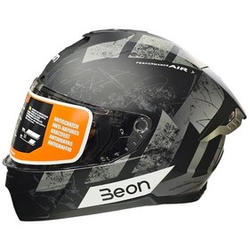 Resim Beon B507 Full Face Kapalı Motosiklet Kaskı Gri - Siyah 