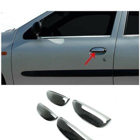 Resim Renault Clio 2 Symbol Krom Kapı Kolu 1999-2008 Paslanmaz Çelik N11.866 