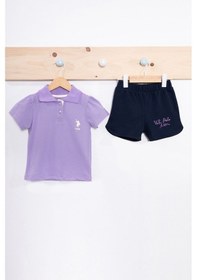 Resim U.S. Polo Assn. U.S. Polo 2li Kız Çocuk Lila Tshirt Takım Lila 