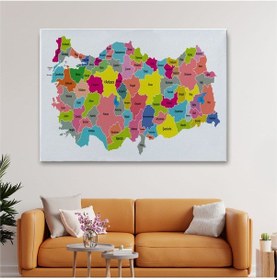 Resim Es10 Türkiye Haritası Kanvas Tablo Eğitici ve Öretici Dekoratif Tablo Tablo 3108 (95 x 165) 