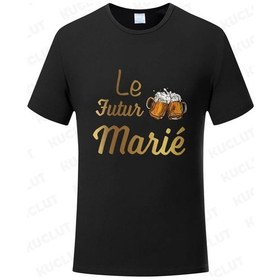 Resim Kuclut Fransız Evlilik Takımı Bekarlığa Veda Partisi T-shirt Damat Moda Grafik Düğün Tişörtbejerkek Bej 