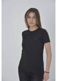 Resim Hazego Gögüs Fileli Slim Fit T-shirt - Siyah Siyah 