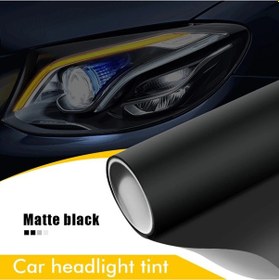 Resim Mat Siyah-20cmx100cm-araba Etiket Far Tonu Kendinden Yapışkanlı Pvc Araba Işık Filmi Duman Sis Vinil Film Işık Arka Lam 