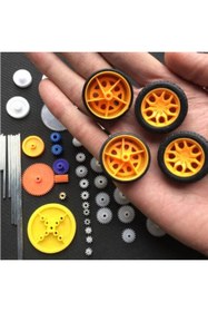 Resim Genel Markalar 78 Parça Plastik Dişli Seti Tekerlek Çark Mil Lastik Kremayer Rc Oyuncak Robot Araba Motor Aksesuar 