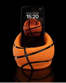 Resim Figürcüm Basketbol Topu Temalı Telefon ve Şarj Standı – Dekoratif Basketball Phone Holder 