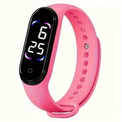 Resim Sunshine022 Pembe Led Dokunmatik Spor Saati Dijital Gösterim Pil İle Çalışır Fitness Ve Günlük Kullanım Diğer 