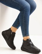 Resim Fabbi-z-3609 Kadın Hakiki Deri Kemik Çıkıntılı Comfort Bot Siyah Siyah 