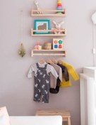 Resim Jaju Baby Montessori Kitaplık Çocuk Odası Duvar Rafı Ahşap Kitaplık Raf 3 Adet 