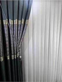 Resim Altuntaş Tasarım Ütü Istemez Kırışmaz Kar600 Desen Simli Tül Perde 1x2 Seyrek Pileli Kırık Beyaz 270 x 250 