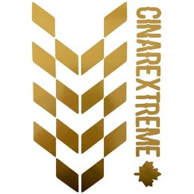 Resim Yaldızlı Gold Damalı Kask Motosiklet Sticker Takımı Çınar Extreme 