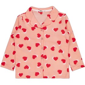 Resim Civil Girls Kalp Desenli 10-13 Yaş Pijama Takımı - Pudra - Somon / 11-12 Yaş 