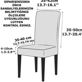 Resim Bambu Nano Kumaş Likralı Lastikli Sandalye Kılıfı Yıkanabilir Esnek Sandalye Örtüsü 4 Lü Set Füme 