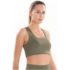 Resim Josejuan Kadın Kare Yaka Sırt Detaylı Spor Sütyeni 7153-haki 