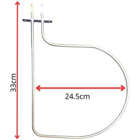 Resim inox rezistans Mide Tipi Fırın Rezistansı 230 Volt 650 Watt Adet 