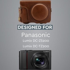 Resim MegaGear Panasonic Lumix DC-TZ200 Gerçek Deri Kamera Çantası 