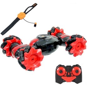 Resim Elden Kumandalı Şarjlı Akrobat Çift Kumandalı Araba - Kırmızı 