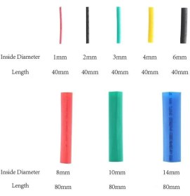Resim Emay Center Makaron Seti 328 Adet Kutulu Daralan Isı Polyolefin Boyutlu Set 
