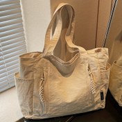 Resim Perfect Lily Kadınlar İçin Büyük Tote Çanta - Fermuarlı, Şık Minimalist Tasarım, İş, Seyahat ve Partiler için Geniş Hafif Naylon El Çantası - Bej/Gri/Siyah, Dayanıklı Günlük & Resmi Çanta, Stil Sahibi Taşınabilir Çanta, Sağlam Yapılı Profesyonel Aksesuar 