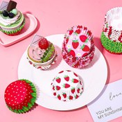 Resim 150/300/600 adet Kağıt Cupcake Cup Tutucu 5*3cm, Pişirme Malzemeleri Çilek Stili, Çilek Desenli Kek Tutucu, Çeşitli Festivaller ve Kutlamalar için Uygun 