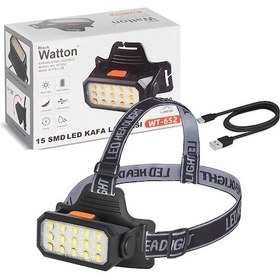Resim 15 Ledli Sarı / Beyaz Şarjlı Kafa Lambası Watton Wt-652 Çok Renkli 