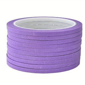 Resim 10 rulo mor ve kağıt güzel desenli bant, sprey boya maskeleme, boyama ve el yapımı DIY üretimi için kullanılabilir 5mm X 25m 