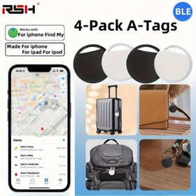 Resim 4 Paket A-Tag Hava Takipçisi Akıllı Etiketler - Kablosuz GPS Anahtar Bulucu ve for iphone için Eşya Bulucu, iOS Cihazlarıyla Uyumlu, Anahtarları, Cüzdanları, Valizleri, Çantaları, Evcil Hayvanları Takip Etmek İçin - Pil ile Çalışır, Şarj Edilemez, Seyahat Güvenliği, Şık Tasarım, Dayanıklı Yapı 