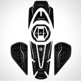 Resim Redline Grafik Bajaj Pulsar Tank Pad Set Dark Carbon Serisi Siyah-karbon Desen 