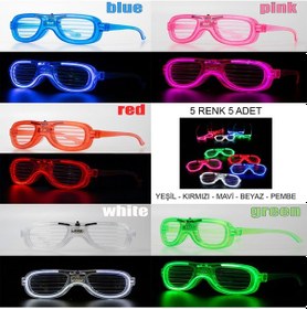Resim Glow Model Led Işıklı Parti Gözlüğü 5 Adet Tüm Yaşlar 