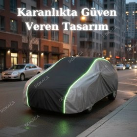 Resim Dokaca Neo Gri.siyah.gri Neon Fitilli Mazda 323 1 Uyumlu Araba Brandası Koruma Örtüsü 