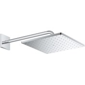 Resim Grohe Tepe Duşu 31x31 cm + Duvardan Dirsek 42 cm Krom - 26563000 