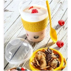 Resim Dondurma Kabı Kaşıklı Yoğurt Kabı Kaşıklı Pratik Çok Kullanım Amaçlı ROYALEKS-AP-9199 