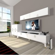 Resim Decoraktiv Ekoflex 6y Mdf Gold Tv Ünitesi Tv Sehpası - Parlak Beyaz 