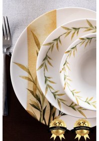 Resim Serin 18 Parça 6 Kişilik Porselen Yemek Takımı Çok Renkli 