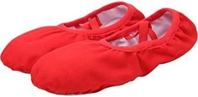 Resim CALLARON Balerin Terlikleri Kadın Kız Bale Ayakkabıları Nefes Alabilen Dans Ayakkabıları Esnek Kemer Kırmızı Beden 45 265cm 95us 7uk 41eu 104145inch 