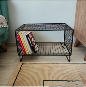 Resim GO DEKOR Metal Tel Çok Amaçlı Dergilik/Kitaplık/Gazetelik/Plaklık Çalar Rafı 