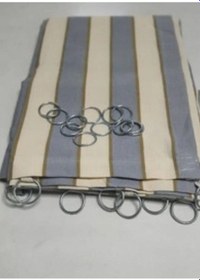 Resim Ceylan Home Balkon Perdesi Bağcıklı Halkalı Ölçü Seçenekli Gri Krem Çizgili Gri 