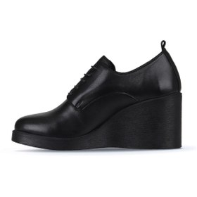 Resim Bueno Shoes Siyah Deri Kadın Dolgu Topuklu Ayakkabı 01wz8300 