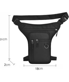 Resim C Siyah Tarzı Motorsiklet Bırak Bacak Yan Çantası Su Geçirmez Eva Sert Kabuk Çanta Açık Hava Rahat Bel Çantası Motosiklet Bisiklet Çantası Bisiklet Hip Kemer Çantası (Yurt Dışından) 