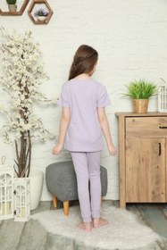 Resim Semm Mix Papatyalı Lila Çocuk Pijama Takımı 