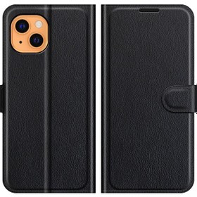 Resim Litchi Doku Cüzdan Stand Tasarım Deri Kılıf İphone 13 6.1 İnç 