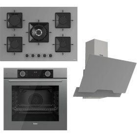 Resim Ferre Fryart Ss Serisi Gri Set (SS038 + XE63CPR +D065 ) -75'lik Seri Kare Emaye Izgara 