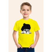 Resim Karya ButikŞapkalı Köpek Baskılı Sarı Çocuk Tshirt 2 